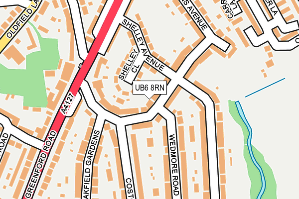 UB6 8RN map - OS OpenMap – Local (Ordnance Survey)