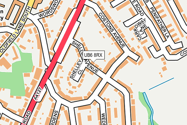 UB6 8RX map - OS OpenMap – Local (Ordnance Survey)