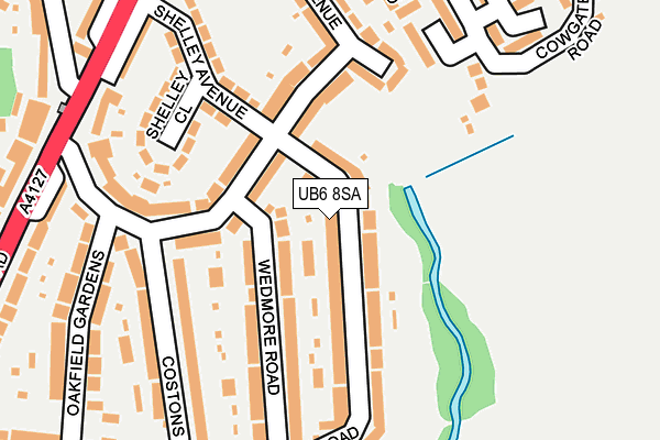 UB6 8SA map - OS OpenMap – Local (Ordnance Survey)
