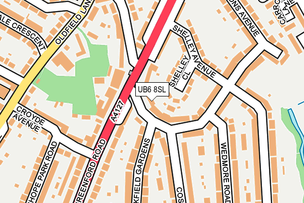 UB6 8SL map - OS OpenMap – Local (Ordnance Survey)