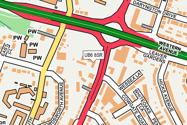 UB6 8SR map - OS OpenMap – Local (Ordnance Survey)