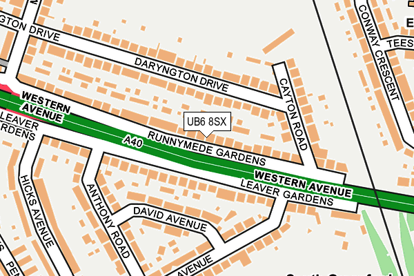 UB6 8SX map - OS OpenMap – Local (Ordnance Survey)