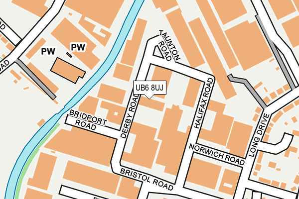 UB6 8UJ map - OS OpenMap – Local (Ordnance Survey)