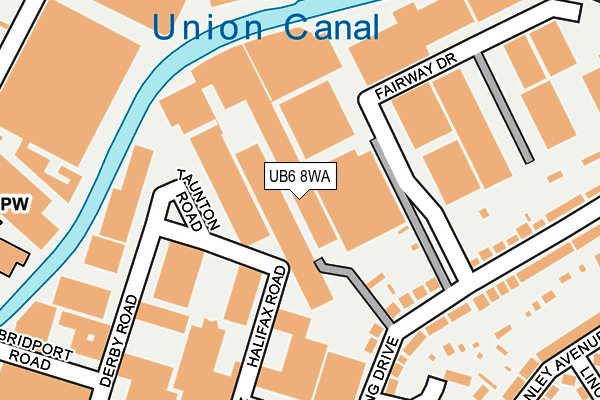 UB6 8WA map - OS OpenMap – Local (Ordnance Survey)