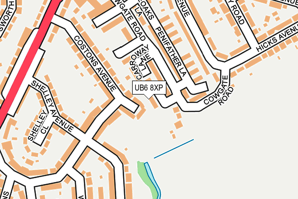 UB6 8XP map - OS OpenMap – Local (Ordnance Survey)