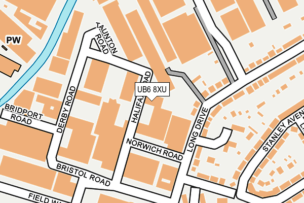 UB6 8XU map - OS OpenMap – Local (Ordnance Survey)