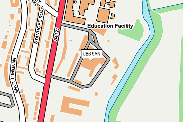 UB6 9AN map - OS OpenMap – Local (Ordnance Survey)