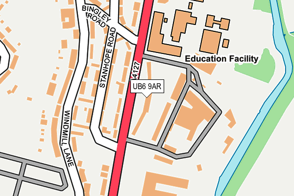 UB6 9AR map - OS OpenMap – Local (Ordnance Survey)