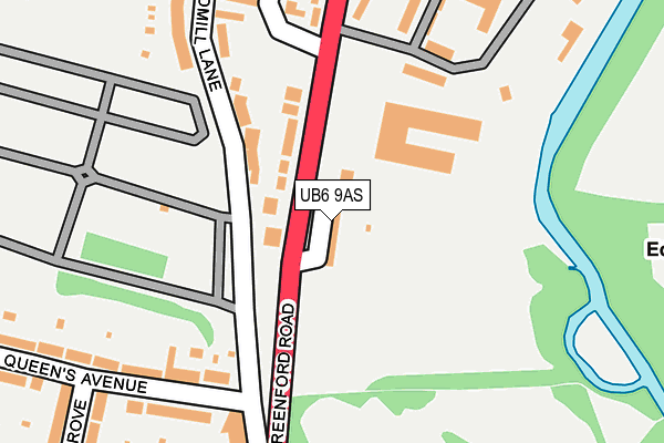 UB6 9AS map - OS OpenMap – Local (Ordnance Survey)