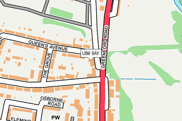 UB6 9AY map - OS OpenMap – Local (Ordnance Survey)