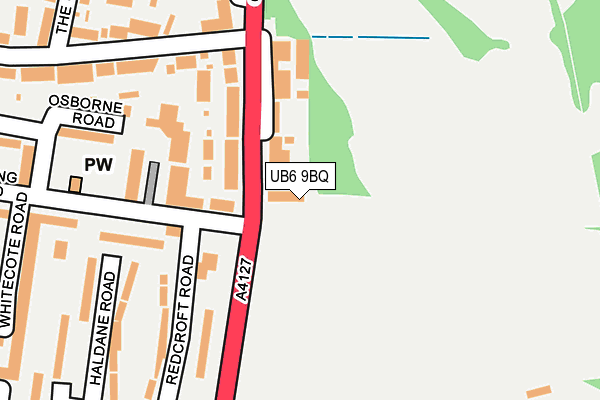 UB6 9BQ map - OS OpenMap – Local (Ordnance Survey)