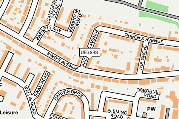 UB6 9BS map - OS OpenMap – Local (Ordnance Survey)