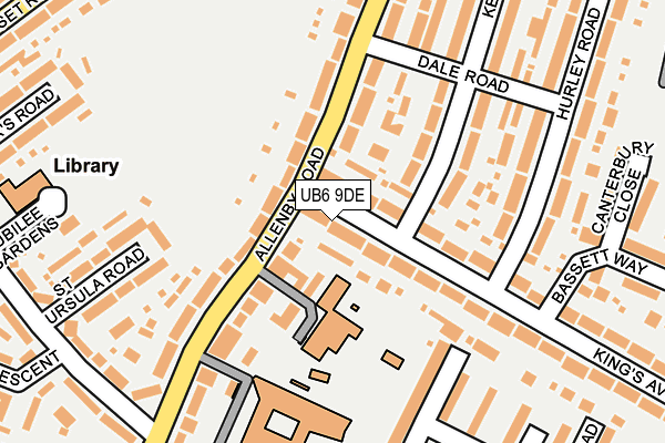 UB6 9DE map - OS OpenMap – Local (Ordnance Survey)