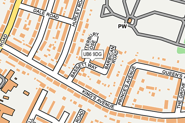 UB6 9DG map - OS OpenMap – Local (Ordnance Survey)