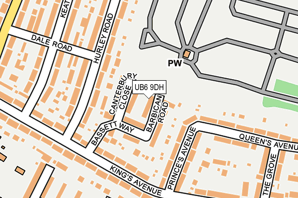 UB6 9DH map - OS OpenMap – Local (Ordnance Survey)