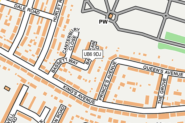UB6 9DJ map - OS OpenMap – Local (Ordnance Survey)