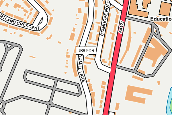 UB6 9DR map - OS OpenMap – Local (Ordnance Survey)