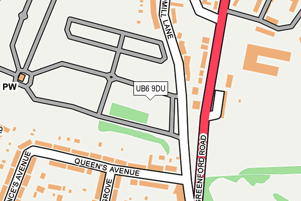 UB6 9DU map - OS OpenMap – Local (Ordnance Survey)