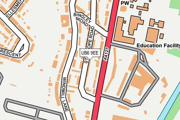 UB6 9EE map - OS OpenMap – Local (Ordnance Survey)