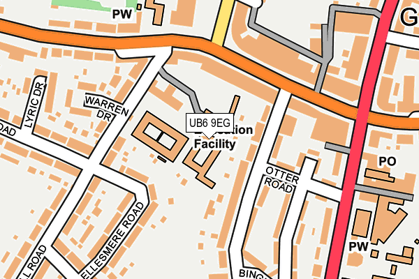 UB6 9EG map - OS OpenMap – Local (Ordnance Survey)