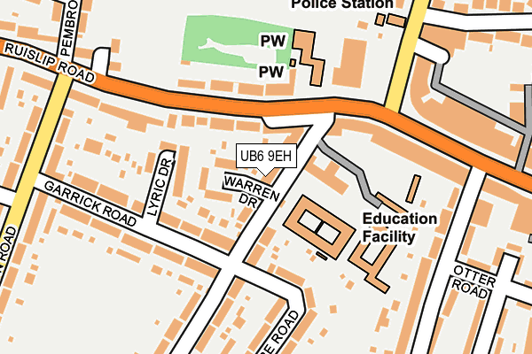 UB6 9EH map - OS OpenMap – Local (Ordnance Survey)