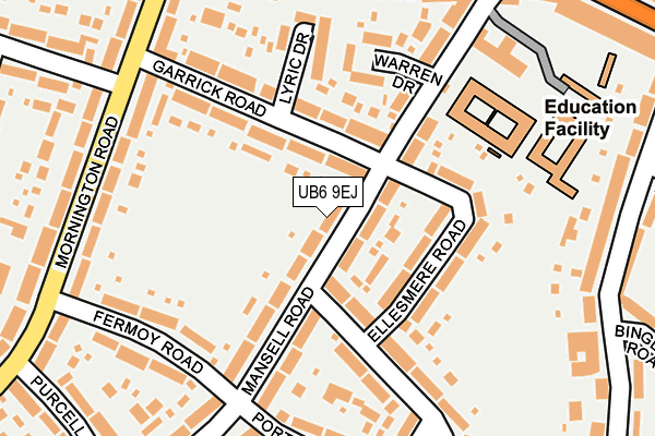 UB6 9EJ map - OS OpenMap – Local (Ordnance Survey)