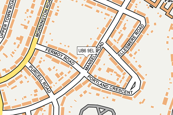 UB6 9EL map - OS OpenMap – Local (Ordnance Survey)