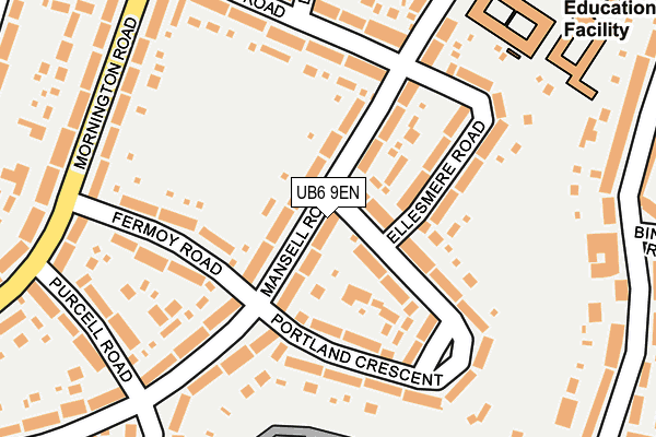 UB6 9EN map - OS OpenMap – Local (Ordnance Survey)