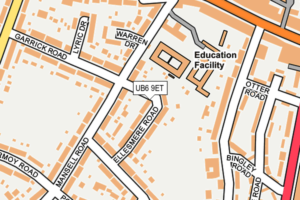 UB6 9ET map - OS OpenMap – Local (Ordnance Survey)