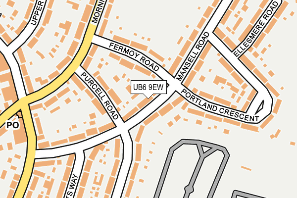 UB6 9EW map - OS OpenMap – Local (Ordnance Survey)