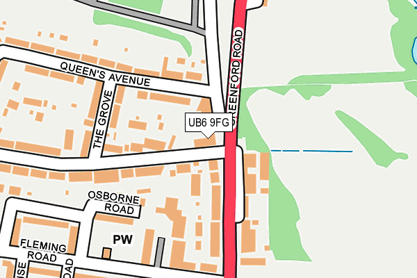 UB6 9FG map - OS OpenMap – Local (Ordnance Survey)