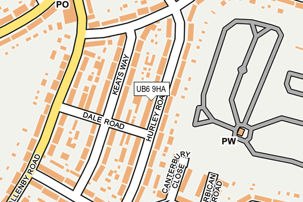 UB6 9HA map - OS OpenMap – Local (Ordnance Survey)
