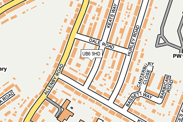 UB6 9HD map - OS OpenMap – Local (Ordnance Survey)