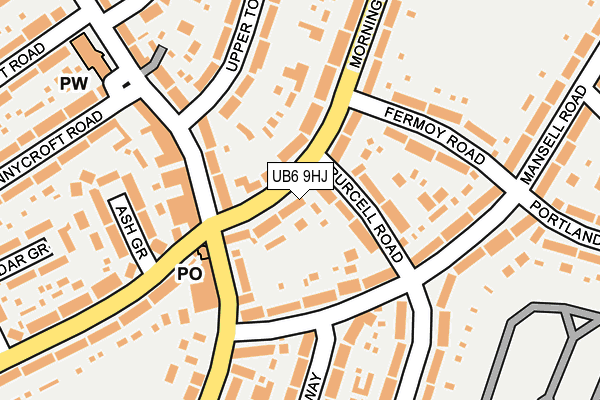UB6 9HJ map - OS OpenMap – Local (Ordnance Survey)