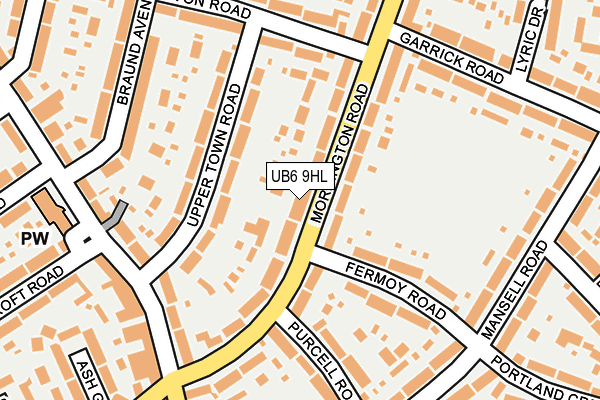 UB6 9HL map - OS OpenMap – Local (Ordnance Survey)