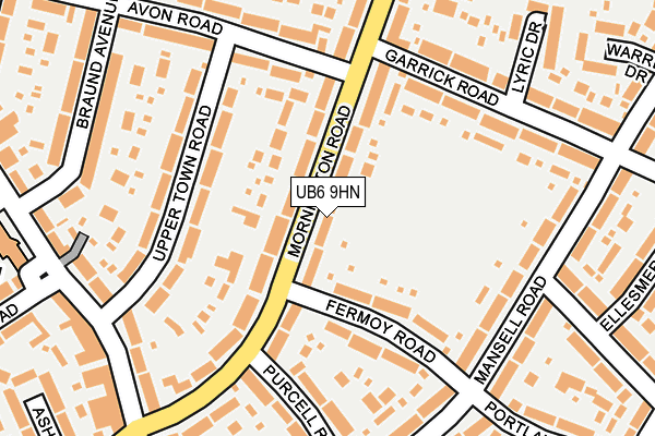 UB6 9HN map - OS OpenMap – Local (Ordnance Survey)