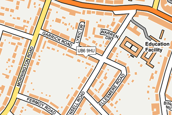 UB6 9HU map - OS OpenMap – Local (Ordnance Survey)