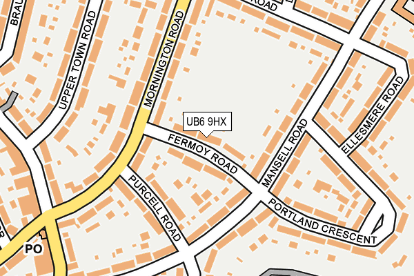 UB6 9HX map - OS OpenMap – Local (Ordnance Survey)