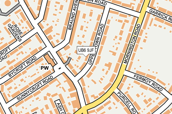 UB6 9JF map - OS OpenMap – Local (Ordnance Survey)
