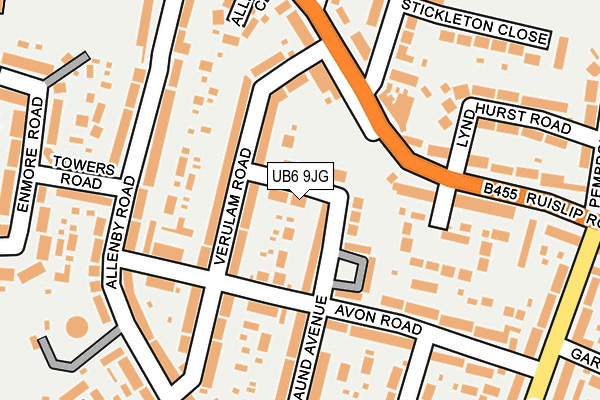 UB6 9JG map - OS OpenMap – Local (Ordnance Survey)
