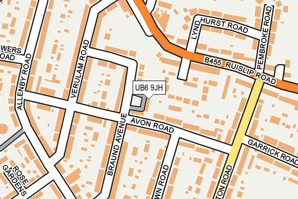 UB6 9JH map - OS OpenMap – Local (Ordnance Survey)