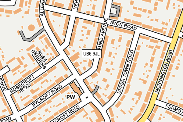UB6 9JL map - OS OpenMap – Local (Ordnance Survey)