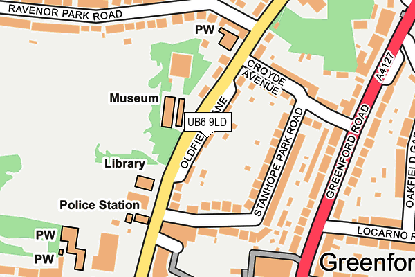 UB6 9LD map - OS OpenMap – Local (Ordnance Survey)