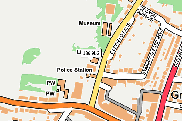 UB6 9LG map - OS OpenMap – Local (Ordnance Survey)