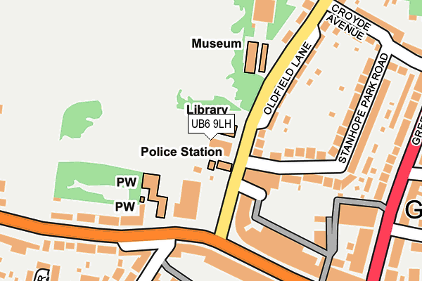UB6 9LH map - OS OpenMap – Local (Ordnance Survey)