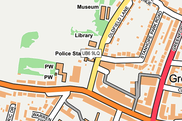 UB6 9LQ map - OS OpenMap – Local (Ordnance Survey)