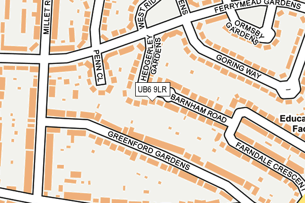 UB6 9LR map - OS OpenMap – Local (Ordnance Survey)