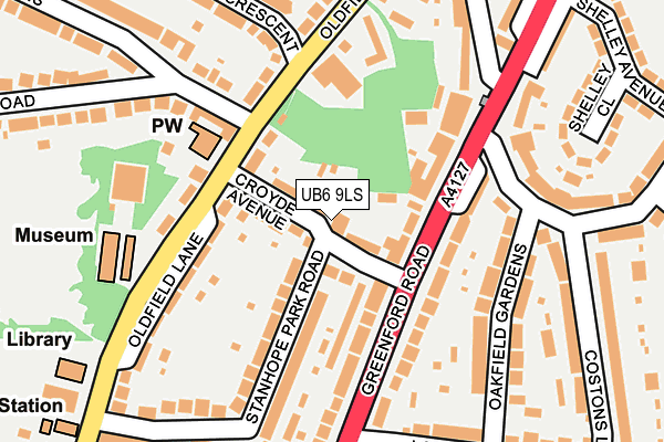 UB6 9LS map - OS OpenMap – Local (Ordnance Survey)