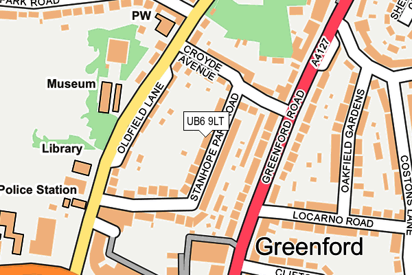UB6 9LT map - OS OpenMap – Local (Ordnance Survey)