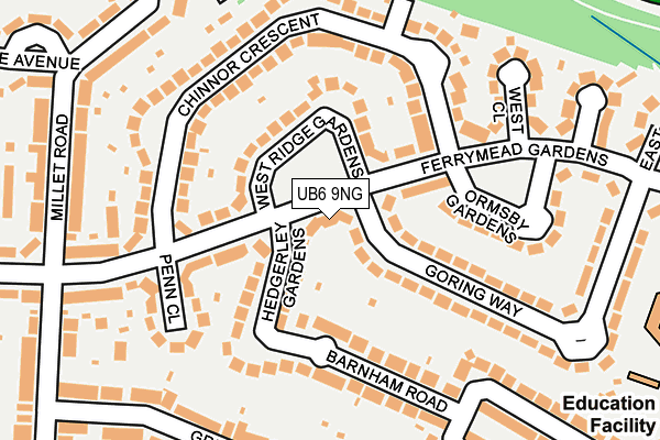 UB6 9NG map - OS OpenMap – Local (Ordnance Survey)